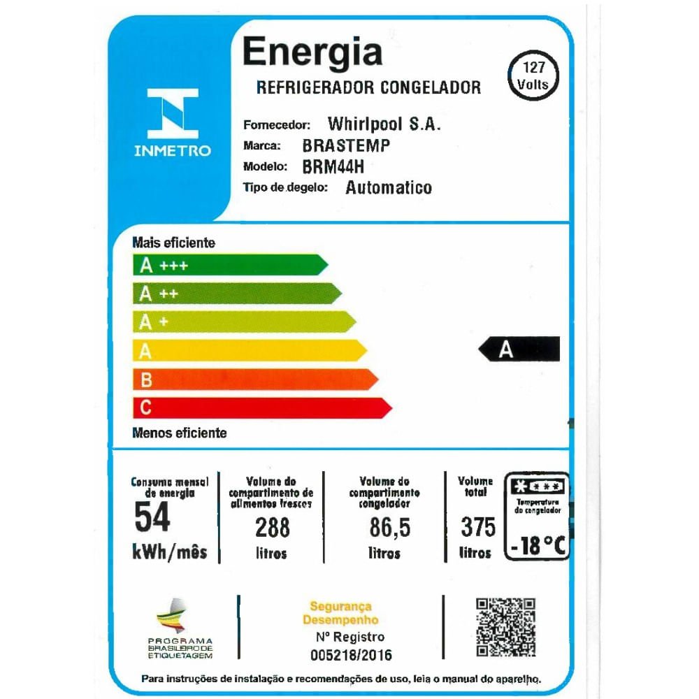 BRASTEMP-GELADEIRA-BRM44HK-SELO-110V Geladeira Brastemp BRM44HK: vale a pena? Análise completa