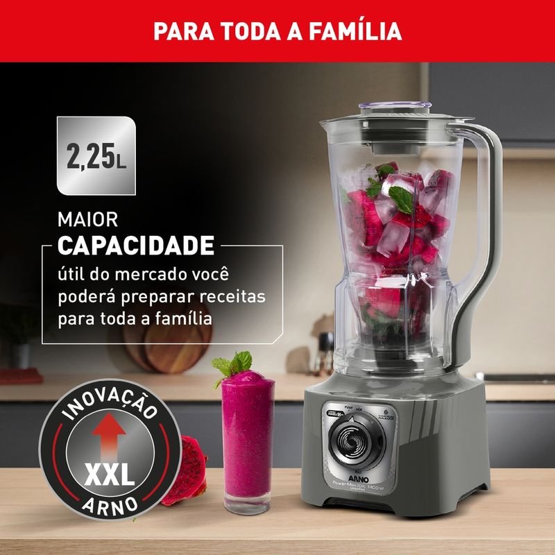 166635-800-auto Liquidificador Arno Power Max XXL 1400W: Potente e moderno